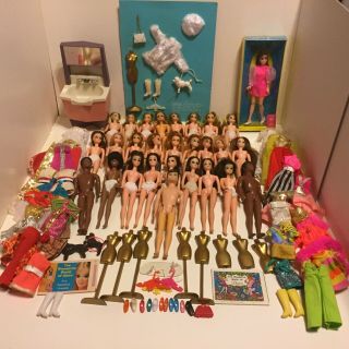 Vintage Dawn Dolls By Topper Plus Clothes And Accessories - 1970’s