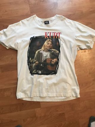 Kurt Cobain Nirvana Shirt Vintage Mtv Unplugged In Utero Giant Xl