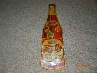 Vintage Metal Pepsi Cola 5c Bottle Sign 8 " X 29 "