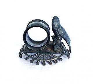 Antique Victorian Webster & Co N.  Y.  Silverplate Figural Parrot Napkin Ring