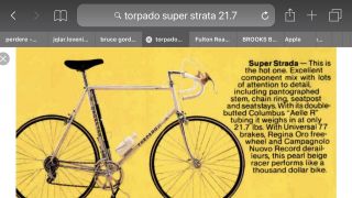 Rare Vintage Torpado Strata Bicycle Columbus Tubing Campagnolo Universal 12