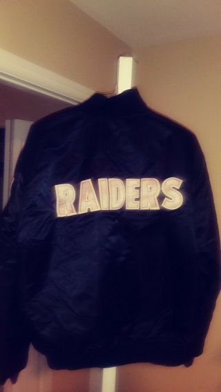 Vintage La Raiders Throwback Satin Starter Jacket Xl Spellout
