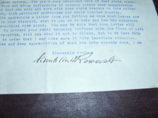 Vintage Signed Franklin Roosevelt Autograph Presedential FDR Rare 1932 F - NM 7