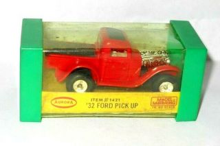 Vintage Ho Scale Aurora T - Jet Red 32 Ford Pickup Slot Car,