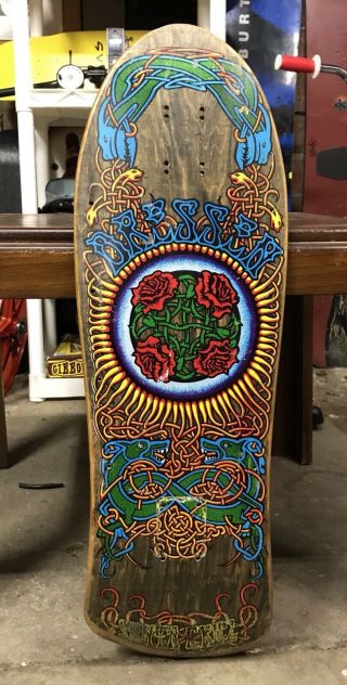 Vintage Santa Cruz Eric Dressen Celtic Rose Skateboard Deck Og Powell Alva Sims