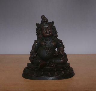 Fine Antique Chinese Bronze Or Copper Statue Buddha Guardian