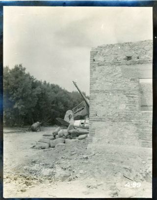 Wwii 1943 4th Field Hospital - Bf - 109 Crashed Into Building,  Sicily