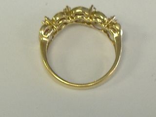 VINTAGE 14 K GOLD NATURAL RUBIES AND DIAMONDS RING / BAND SIZE 7,  25 5