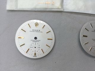 2 Rare Vintage Rolex Oyster Perpetual seperate seconds Dials with hands.  25mm 2