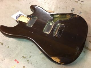 Vintage 70 ' s Musicman USA Sabre 1 Electric Guitar Body Dark Natural 4