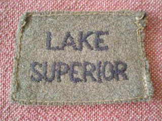 Ww2 Lake Superior Regiment Cloth Slip - On Shoulder Title Badge