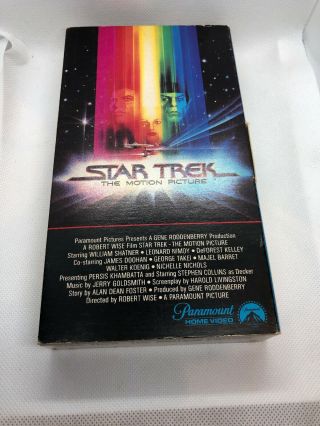 Star Trek:the Motion Picture Vhs Release Rare