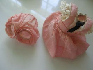 Vintage Vogue Ginny Doll Strung Pe Hp Pink Dress Panties Only Dotted Swiss Tag