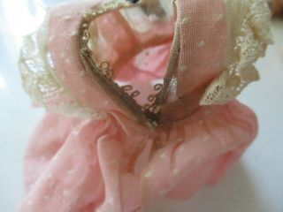vintage Vogue Ginny doll strung PE HP pink DRESS panties ONLY dotted swiss TAG 3