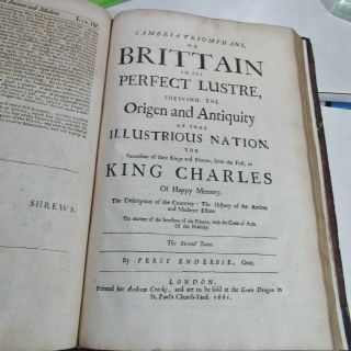 BRITAIN TRIUMPHANS/1661/RARE AUTHOR SIGNED 1st Ed.  /GILT ARMORIAL FOLIO NUM.  ILLUS 6