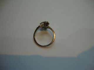 STUNNING VINTAGE 18K.  WHITE GOLD RING WITH 2 DIAMONDS AND MULTI CHIPS 3.  5 GRAMS 4