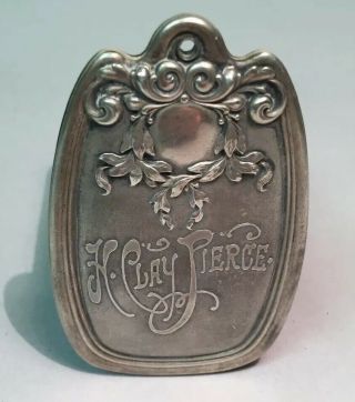 Antique Rare Compliments Of Home Insurance Co.  Sterling Silver Dance Card Holder