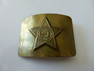 Vintage Russian Soviet Army Solid Brass Bronze Belt Buckle Hammer Sickle