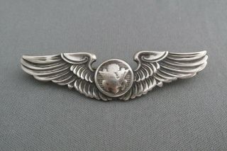 Vintage Ww2 Amico Sterling Us Army Air Corp Pilot Wings Pin Brooch