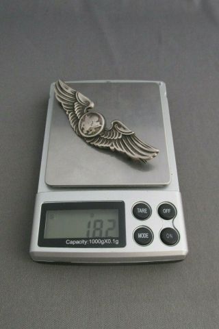 VINTAGE WW2 AMICO STERLING US ARMY AIR CORP PILOT WINGS PIN BROOCH 6