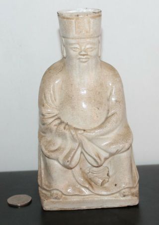 A Rare 6.  3 " Chinese Ming Dynasty Blanc De Chine Land God / Official A/f