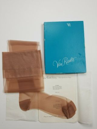 Vtg Van Raalte 6 Pair Micro Drama 10.  5l Reinforced Heel Toe Nylon Stockings Nib