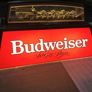 Vintage Budweiser World Champion Clydesdale Team Pool Table Light