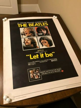 Vintage 1970 Beatles Let It Be 30x40 Movie Poster - No Folds