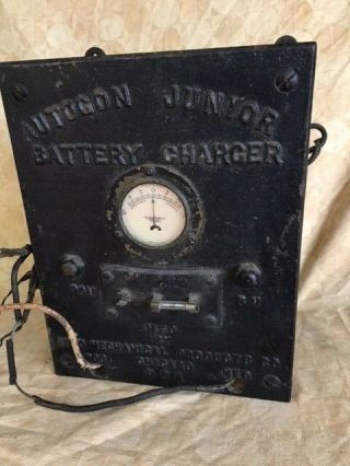 Antique Cast Iron Early Automotive Battery Charger Tesla - Edison Era History Cool
