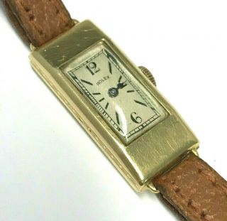 A Vintage 18k Gold Rolex Princess With Art Deco Dial And Decorated Rolex Case