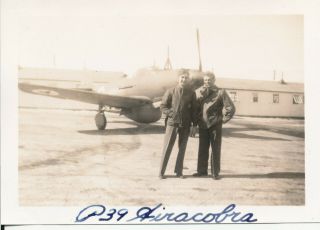 Wwii 1944 Usaaf Atc 7th Fs Bismark Nd Airplane Photo 7 Me At P - 39 Airacobra