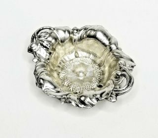 Les Cinq Fleur Sterling Silver Nut Dish Reed & Barton Art Nouveau Wild Rose 1903