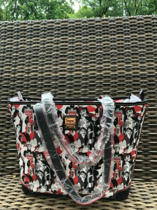 Nwt 2016 Rare Disney Villains Dooney & Bourke Shopper Tote Bag Htf Red/black