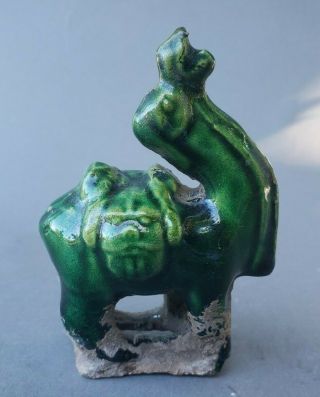 Antique Chinese Green Glazed Ceramic Camel Figurine 2