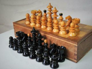 Antique Austro Hungarian Coffee House Chess Set K 97 Mm And Board