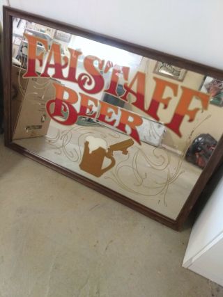 Vintage Falstaff Beer Mirror Sign Very Rare Large 38 " X26 "