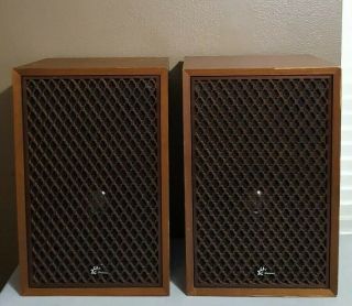 Rare Vintage Sansui Sp - 55a 2 Way 2 Speaker System In Wood Cabinet