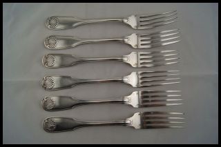 Christofle Vendome 6 Dinner Forks Silverplated France Brillant Luster 8 " Long