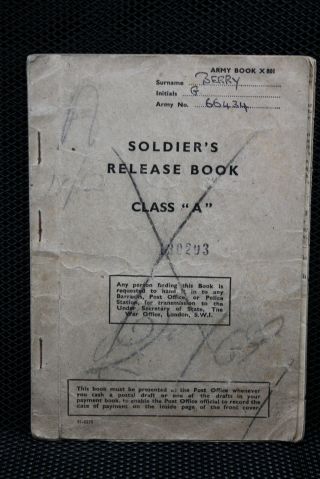 Ww2 British Soldiers Release Book Rasc Reme Class A