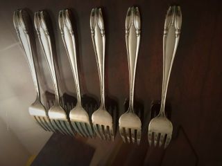 6 Wallace Stradivari Sterling Silver Salad Forks 6 1/2 