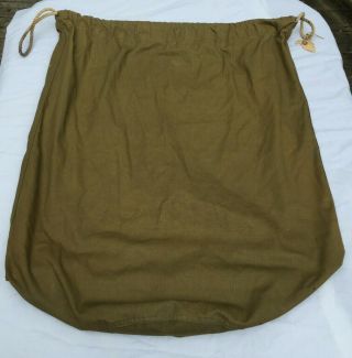 WWII US Army OD Green Barracks Bag with Tag Dated 5 June 1944 Betty Ann Bag Co. 8