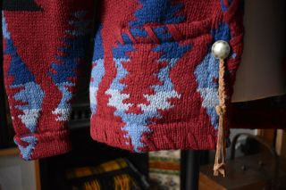 Vintage Ralph Lauren Polo Country Hand Knit Aztec Navajo Cardigan Size M RRL 4