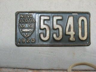 Vintage License Plates Tags Nova Scotia 1920 5540