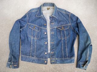 Vintage 70s Lee Riders Sanforized Union Made 101 - J Denim Jean Jacket Size 46 Usa