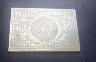 Fine Antique Chinese Mother Of Pearl Monogrammed Gaming Counter Chip
