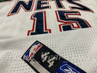 Nba Jersey Nets Vince Carter Reebok Authentic Sz 44 Vtg Rare Brooklyn