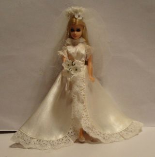 Topper Dawn Doll Fancy Feet " June Bride " In Very Rare White Down The Aisle Gown