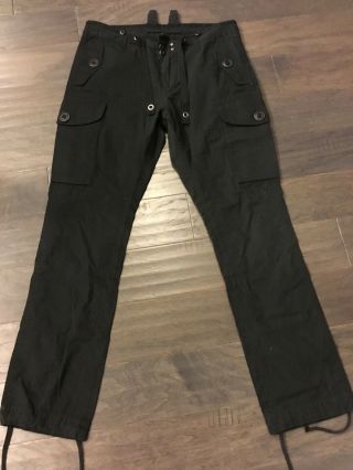 Polo Ralph Lauren Rlx Cargo Pants 34 X 32 Black Cotton Light Weight