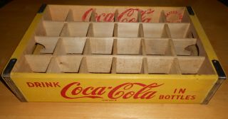 Vintage 1969 Nos Yellow Wooden Coca Cola Crate Louisa,  Kentucky Rare