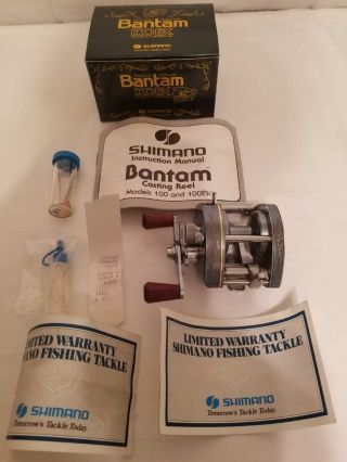 D Rare Vintage Shimano Bantam 100ex Bait Cast Reel Box Collectible